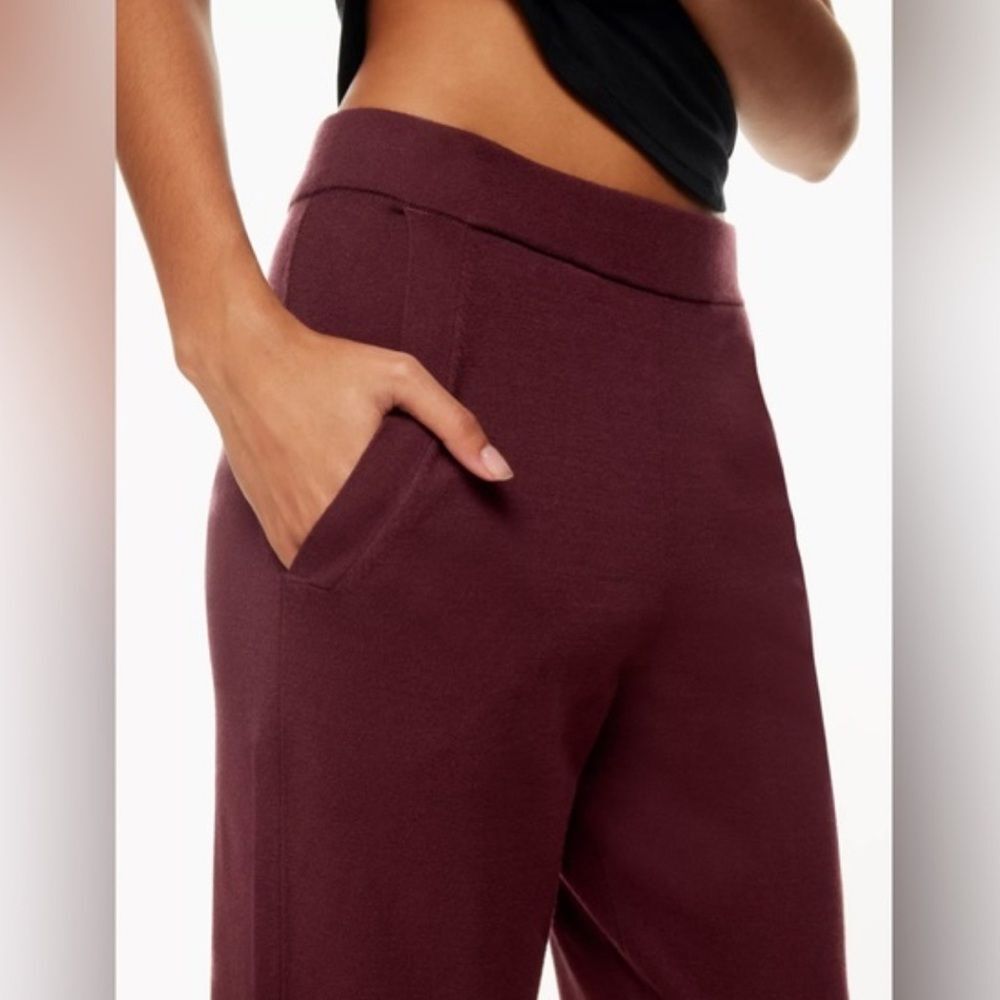 Aritzia Babaton Rodin Burgundy Knit Jogger XL - Picture 3 of 12